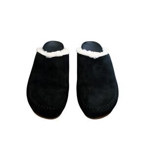 Jenni Kayne Black Shearling-Lined Moc Clog Size 37
